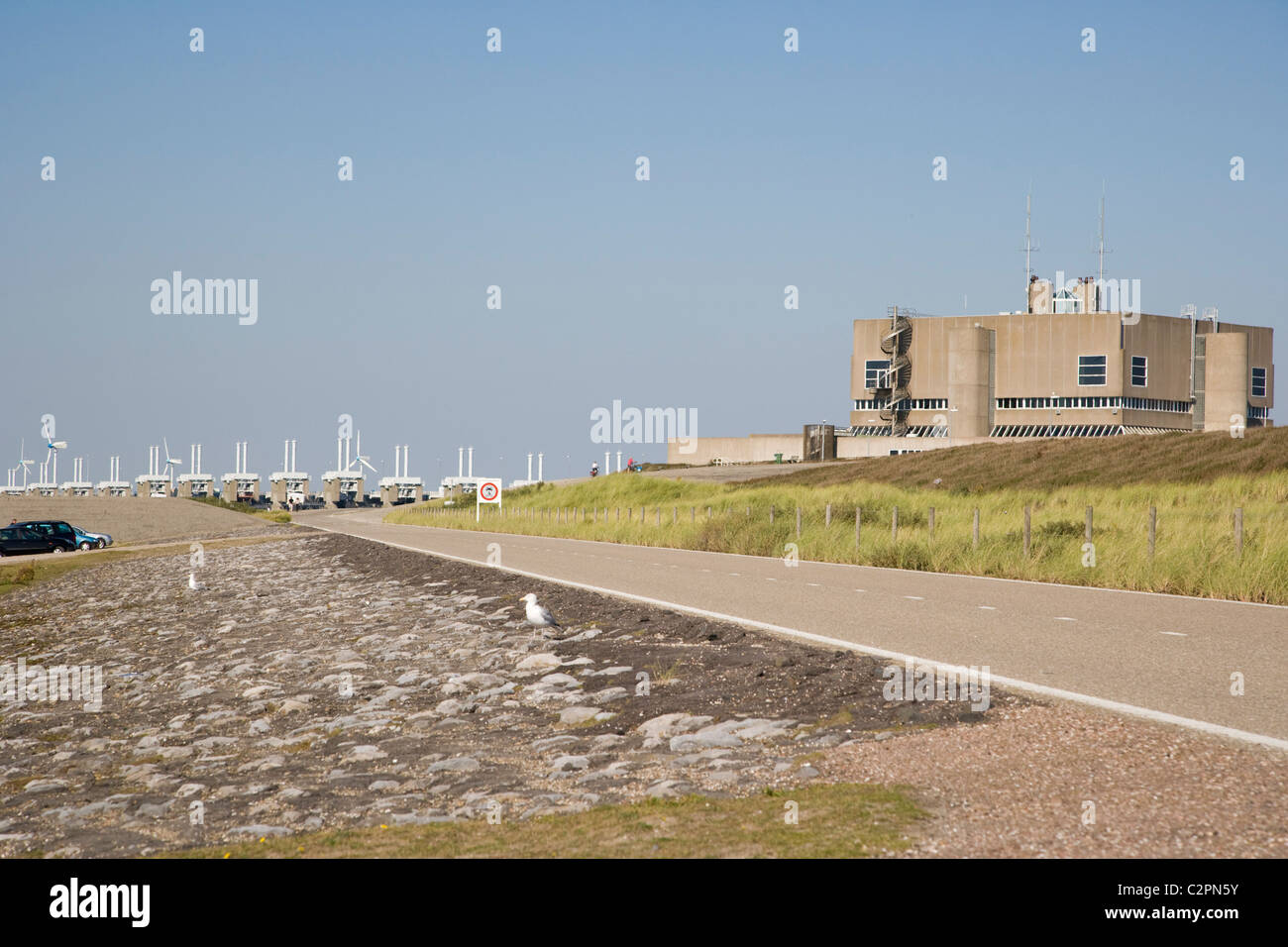 Oosterscheldekering. Das Sturmflutwehr Oosterschelde. Zeeland, Niederlande Stockfoto