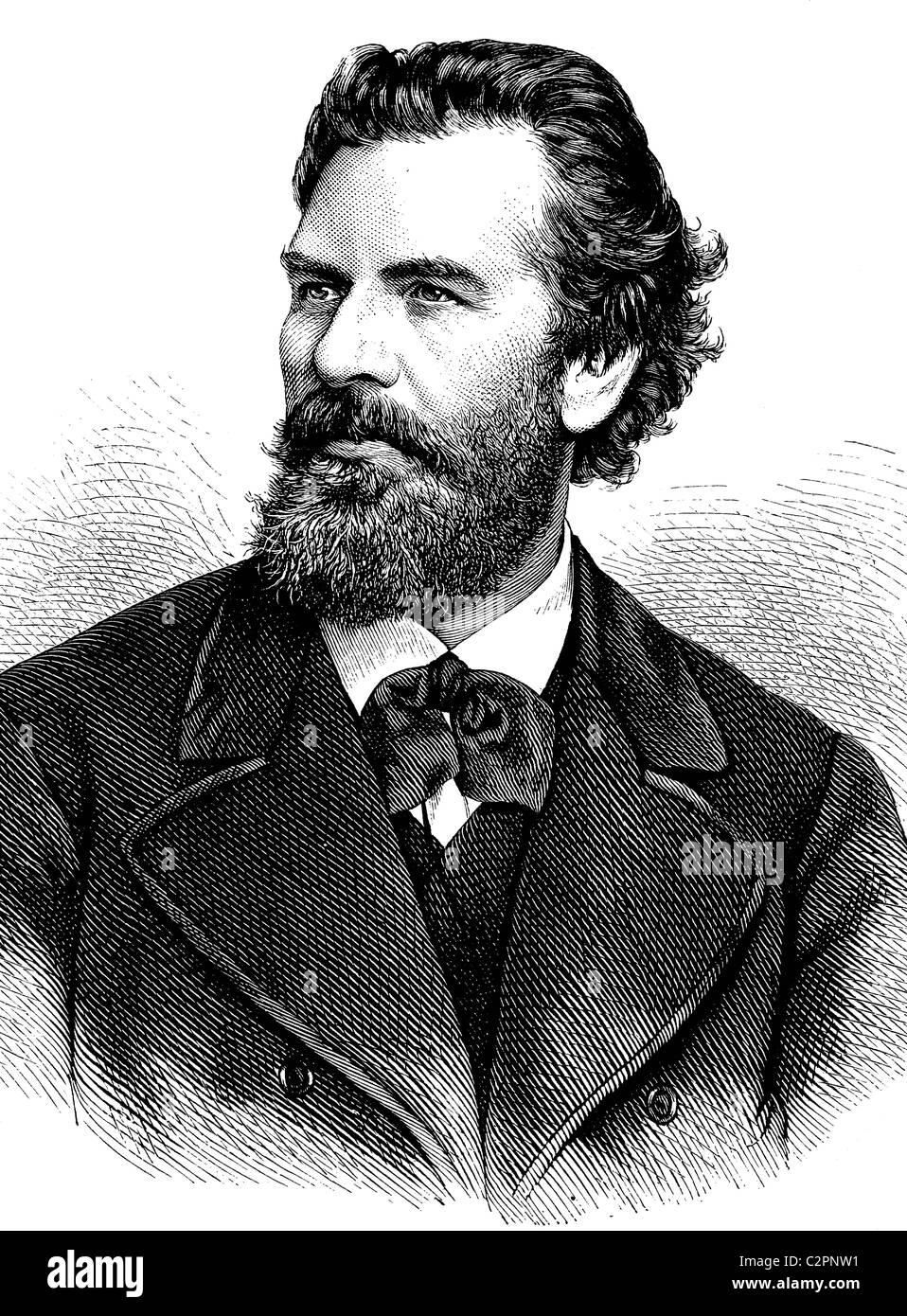Friedrich Wilhelm Fricke, 1810 – 1891, Schriftsteller, historische Abbildung, ca. 1886 Stockfoto