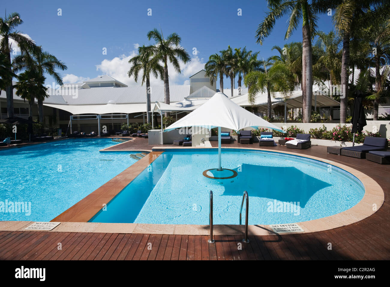 Schwimmbad im Shangri-La Hotel. Der Pier, Cairns, Queensland, Australia Stockfoto