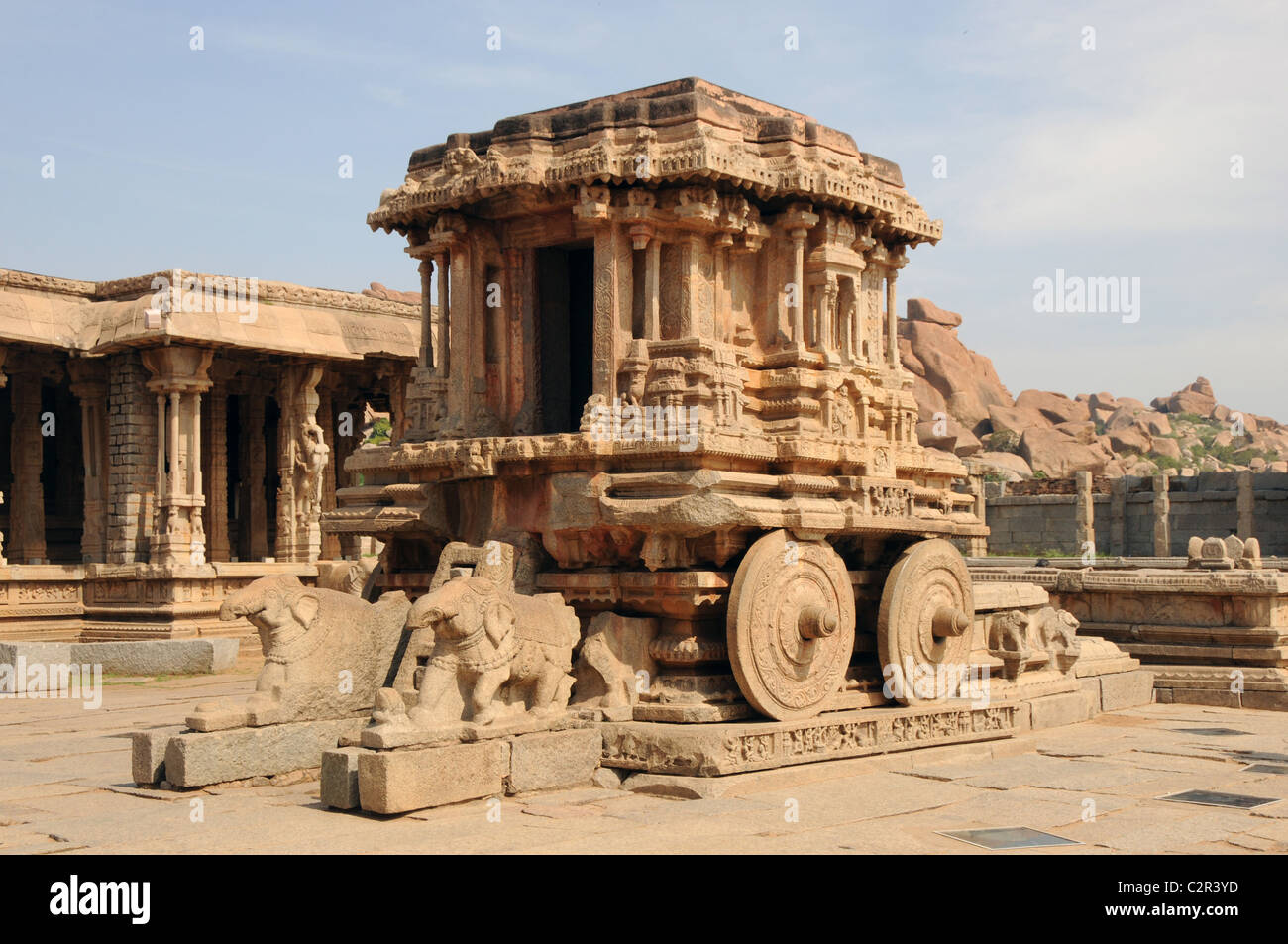 Einem Omate Stein Streitwagen, Weltkulturerbe am humpi Stockfoto
