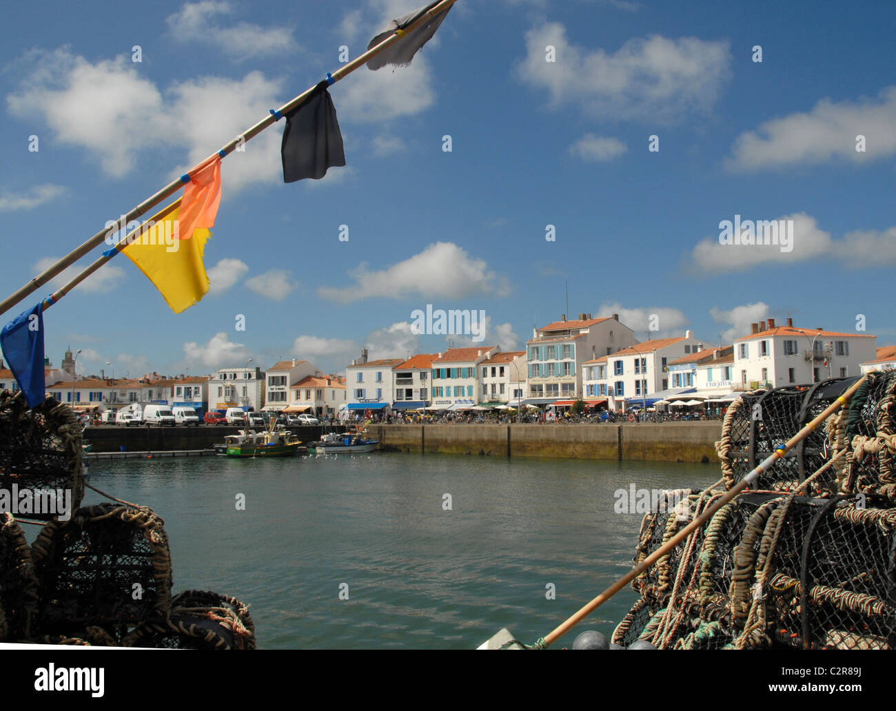 Hummerfallen in Port Joinville auf die Frech Atlantic Insel Île d'Yeu in Vendée, Frankreich Stockfoto