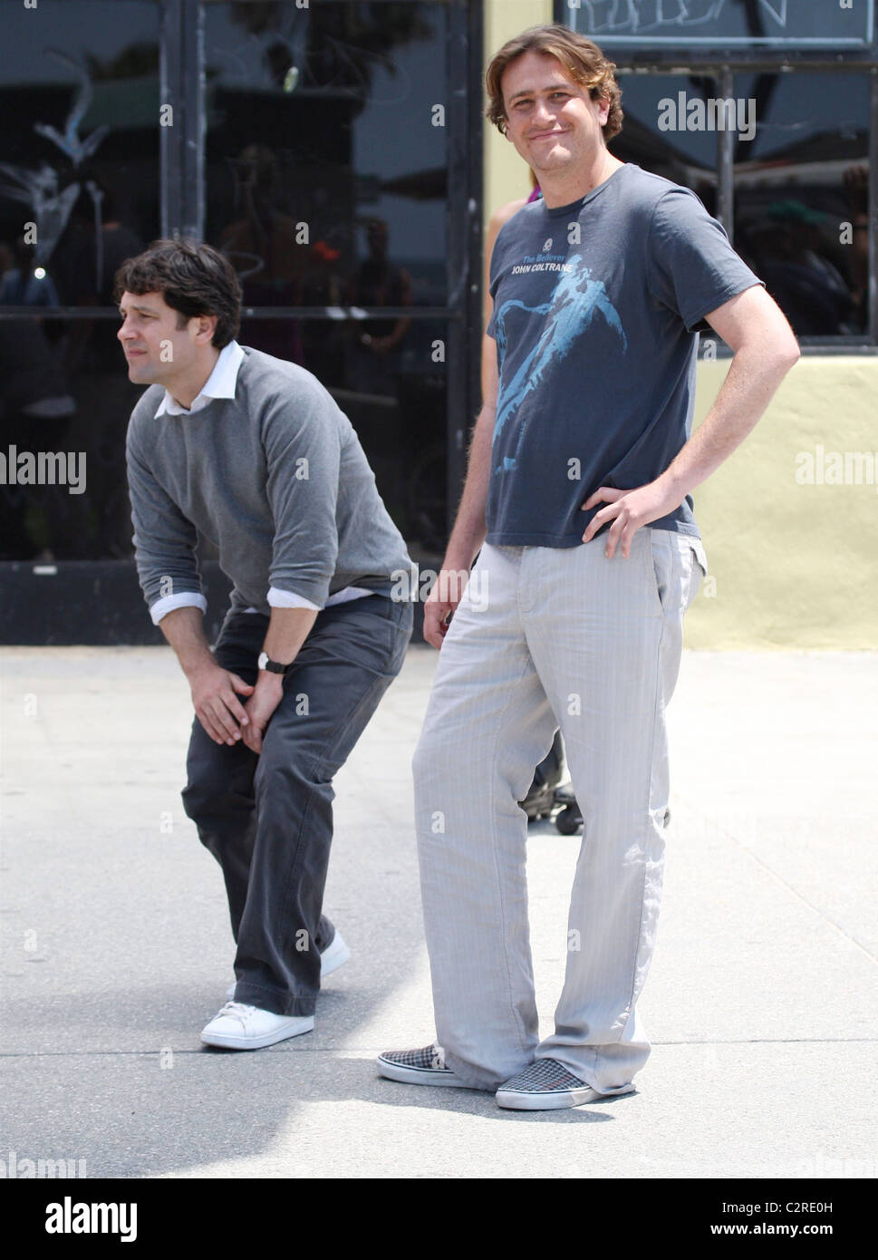 Paul Rudd und Jason Segel am Set des neuen film "I Love You, Man" Los  Angeles, Kalifornien - 28.05.08/Apega/Agent47 Stockfotografie - Alamy