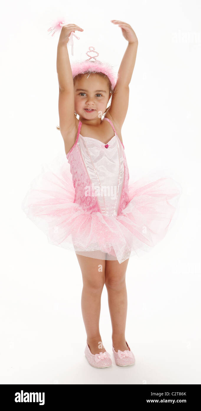 Kleines Mädchen spielen Ballett Ballerina Ankleiden spielen Tutu Stockfoto