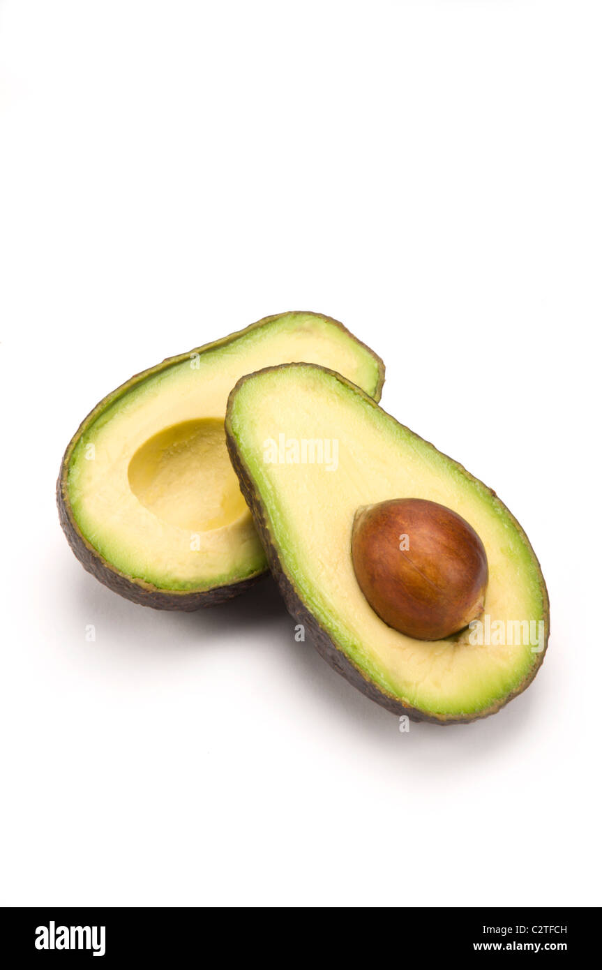 Avocado auf weiß Stockfoto