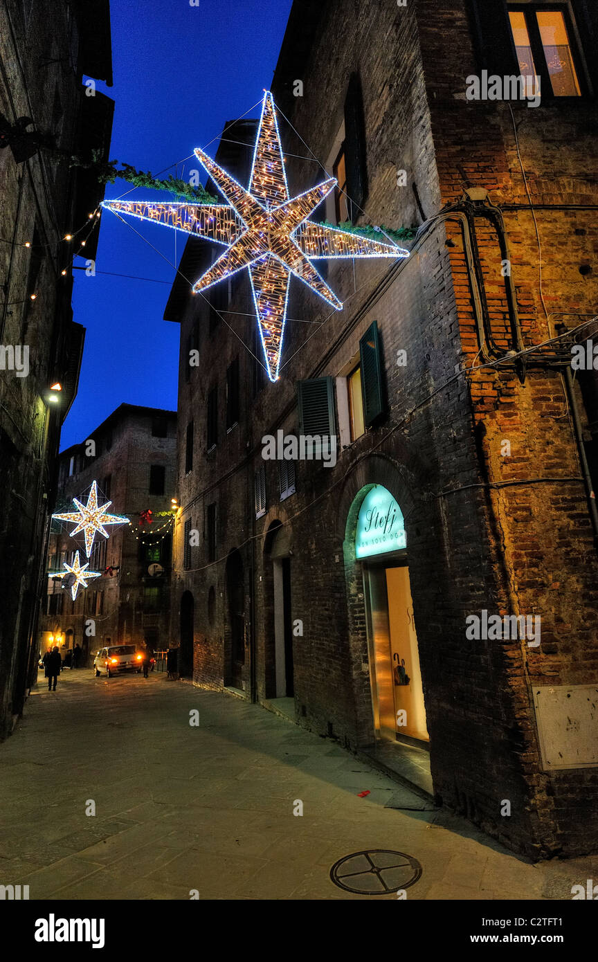 Siena zu Weihnachten Stockfoto