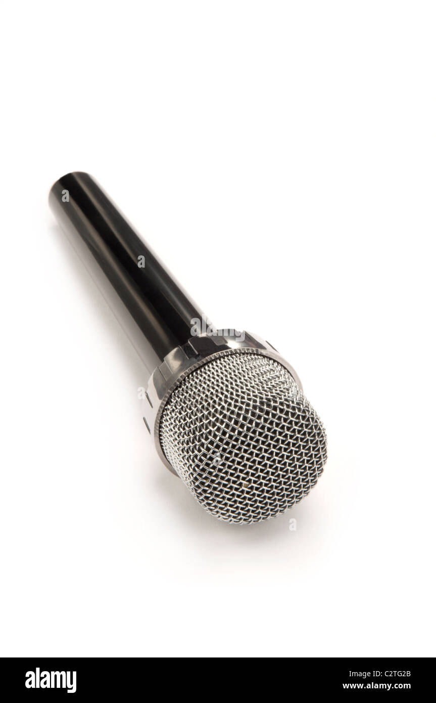 Mikrofon schwarz auf weiß Stockfoto