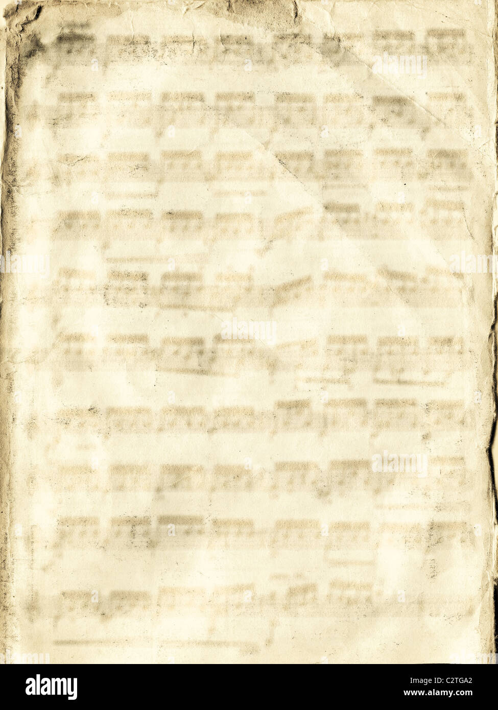 musikalischen schmutziges Papier Oberflächenstruktur Stockfoto