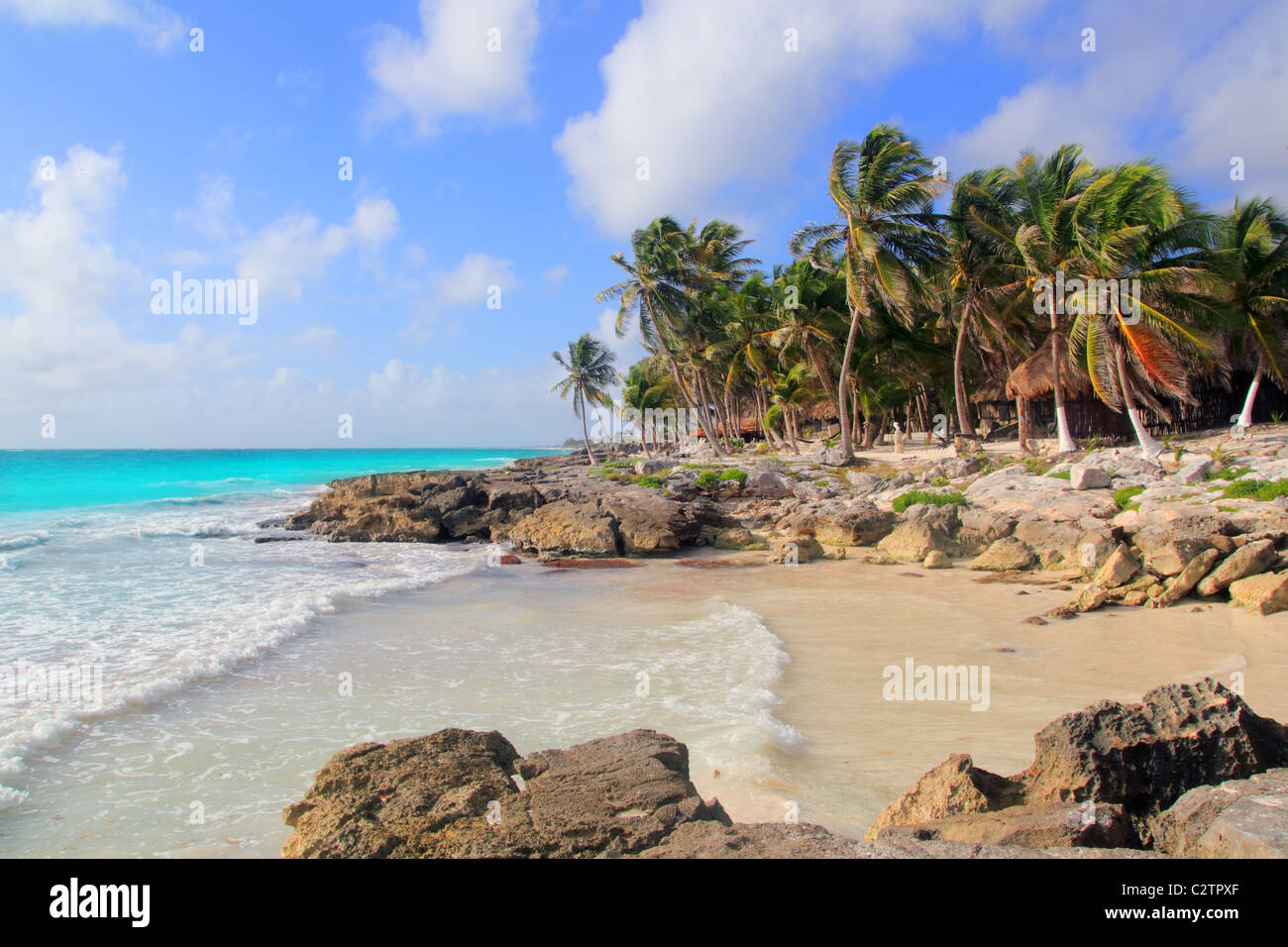Karibik Tulum Mexiko Türkis Tropenstrand Riviera Maya Stockfoto