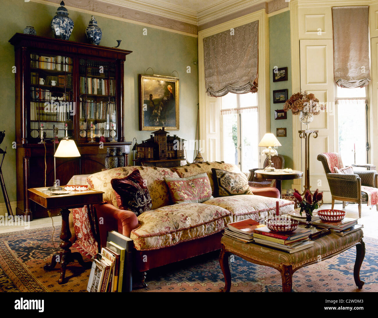 Traditionelle Wohnzimmer, luxuriös, Edwardian, Stockfoto