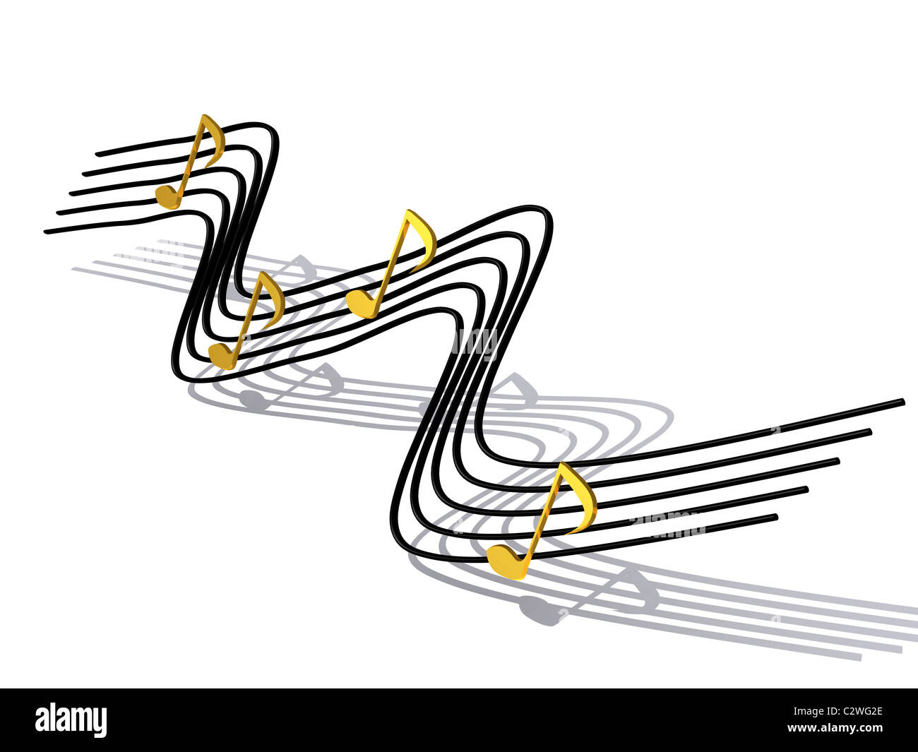 3D Abbildung isoliert Musiknoten Stockfoto