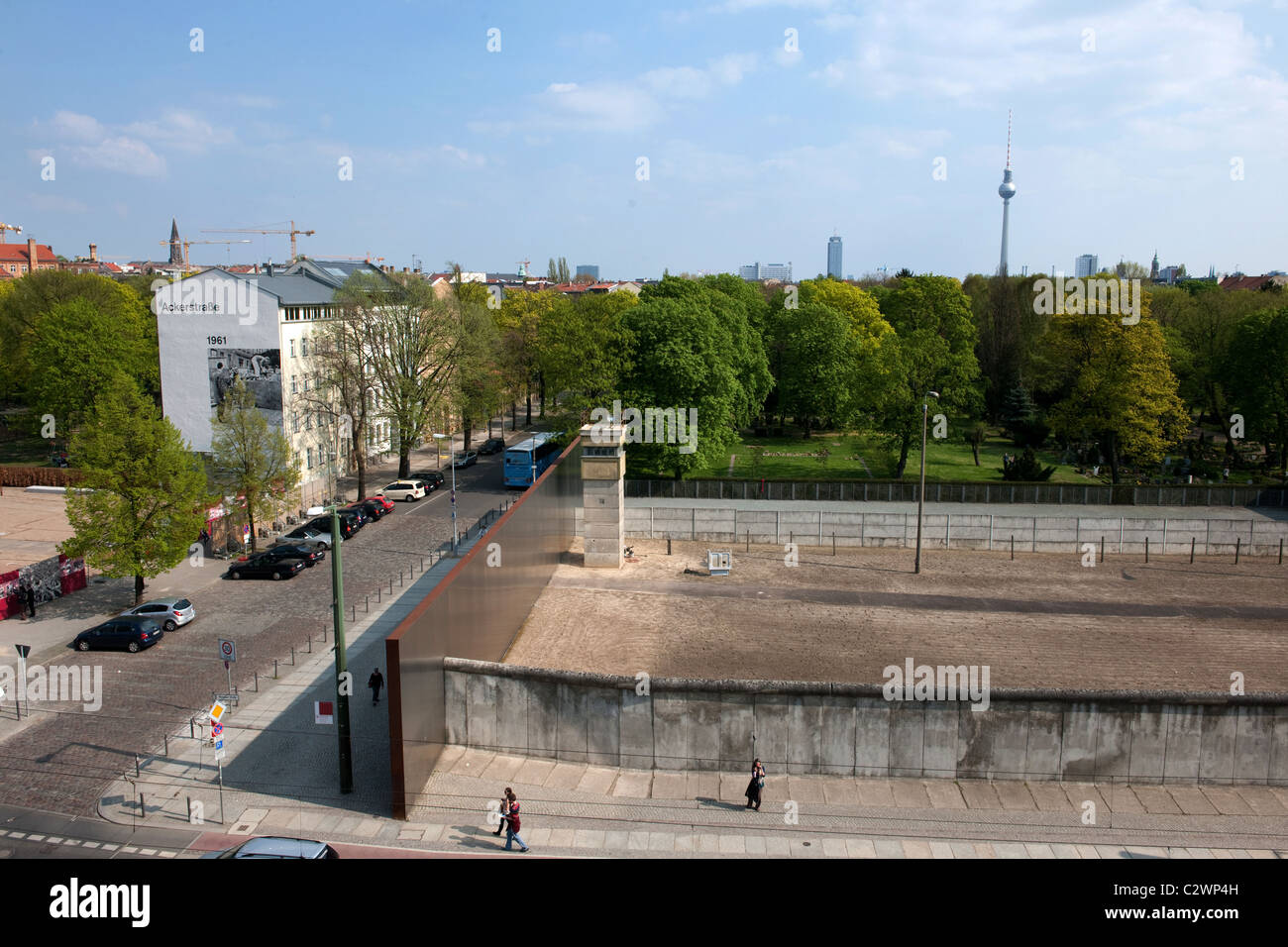 Die Berliner Mauer an der Bernauerstrasse Stockfoto