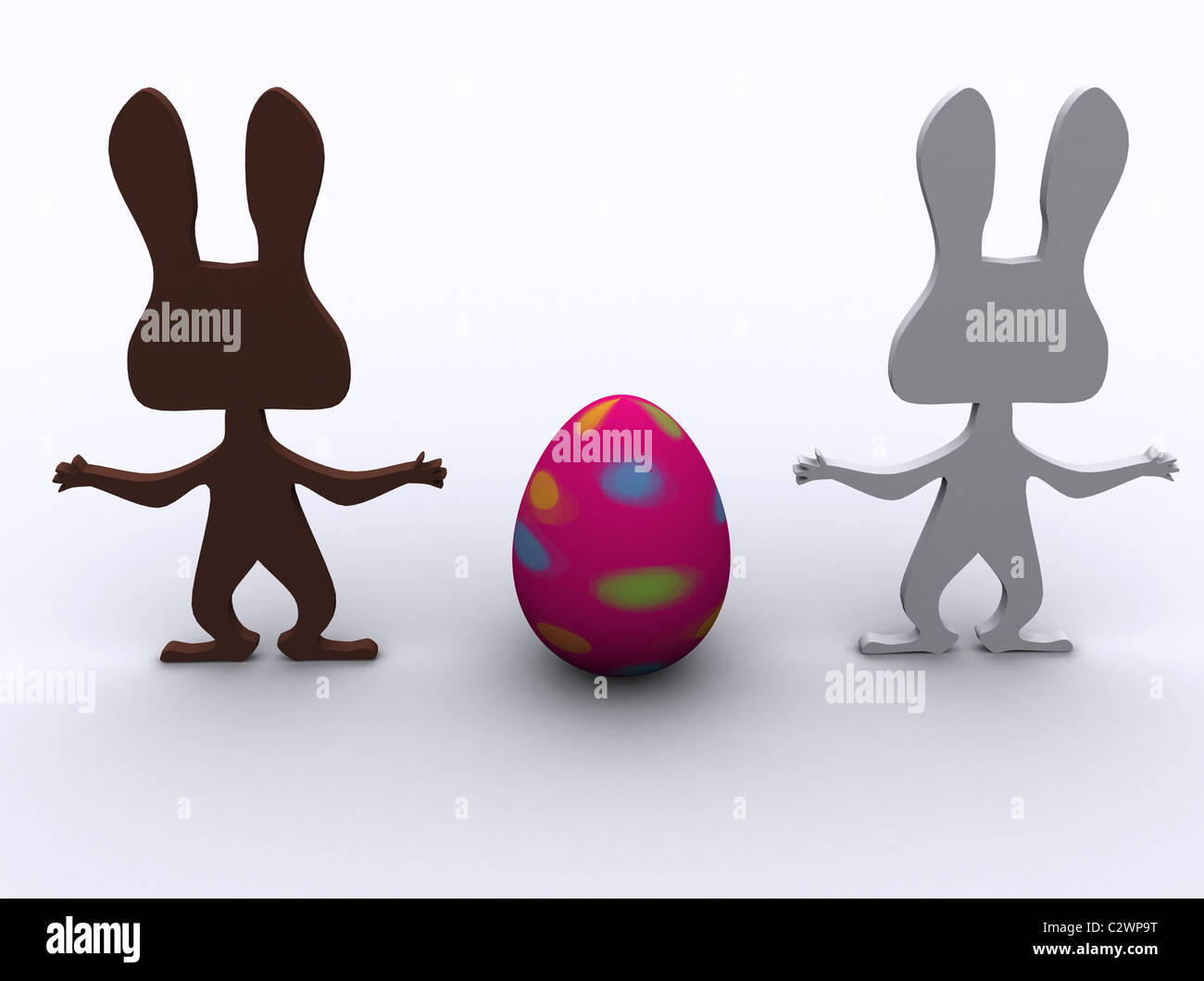 RABITs und egg.3d Stockfoto