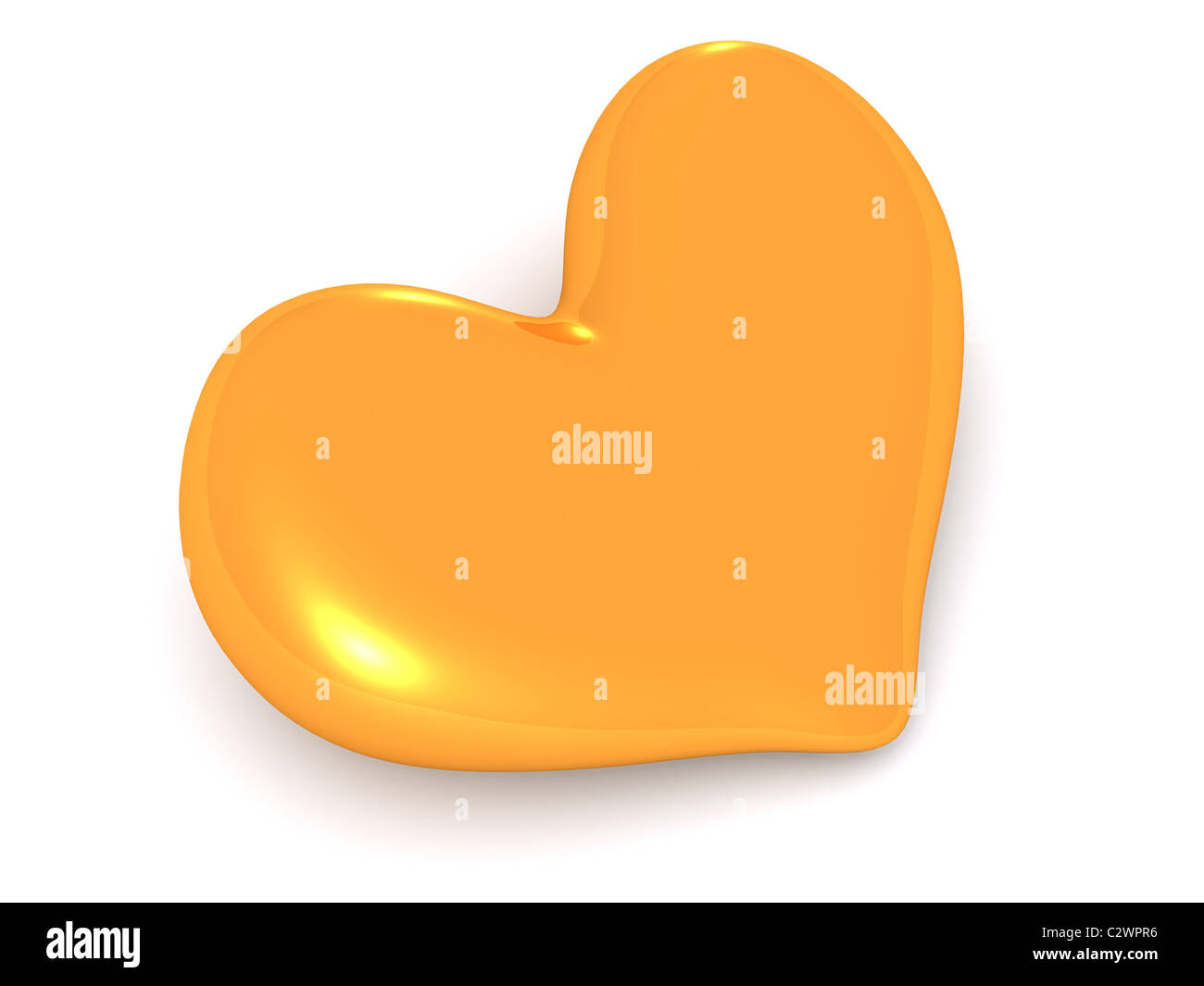 Goldenes Herz. 3D valentine Stockfoto