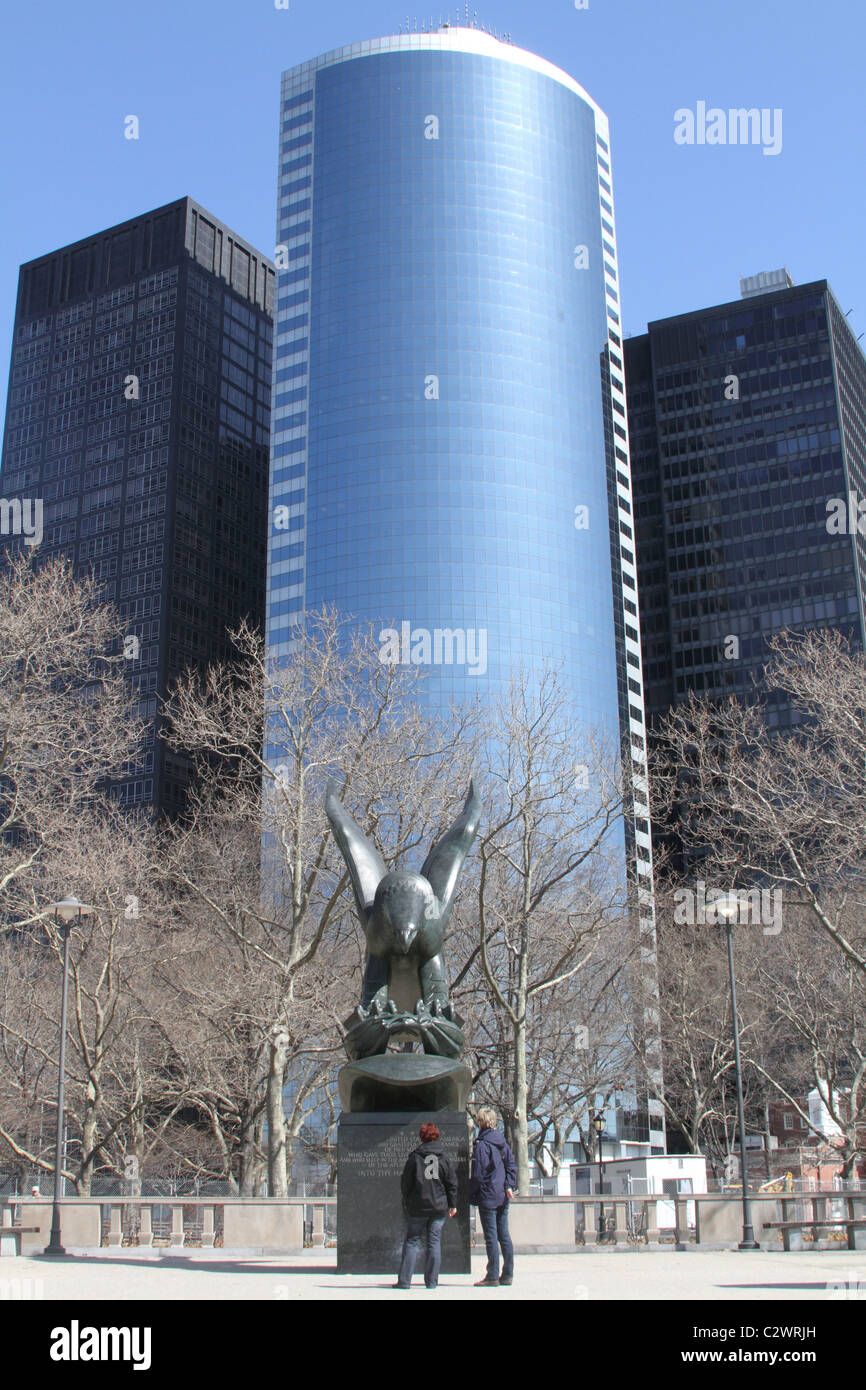 Ansicht von Battery Park City, die Innenstadt von New York City Stockfoto