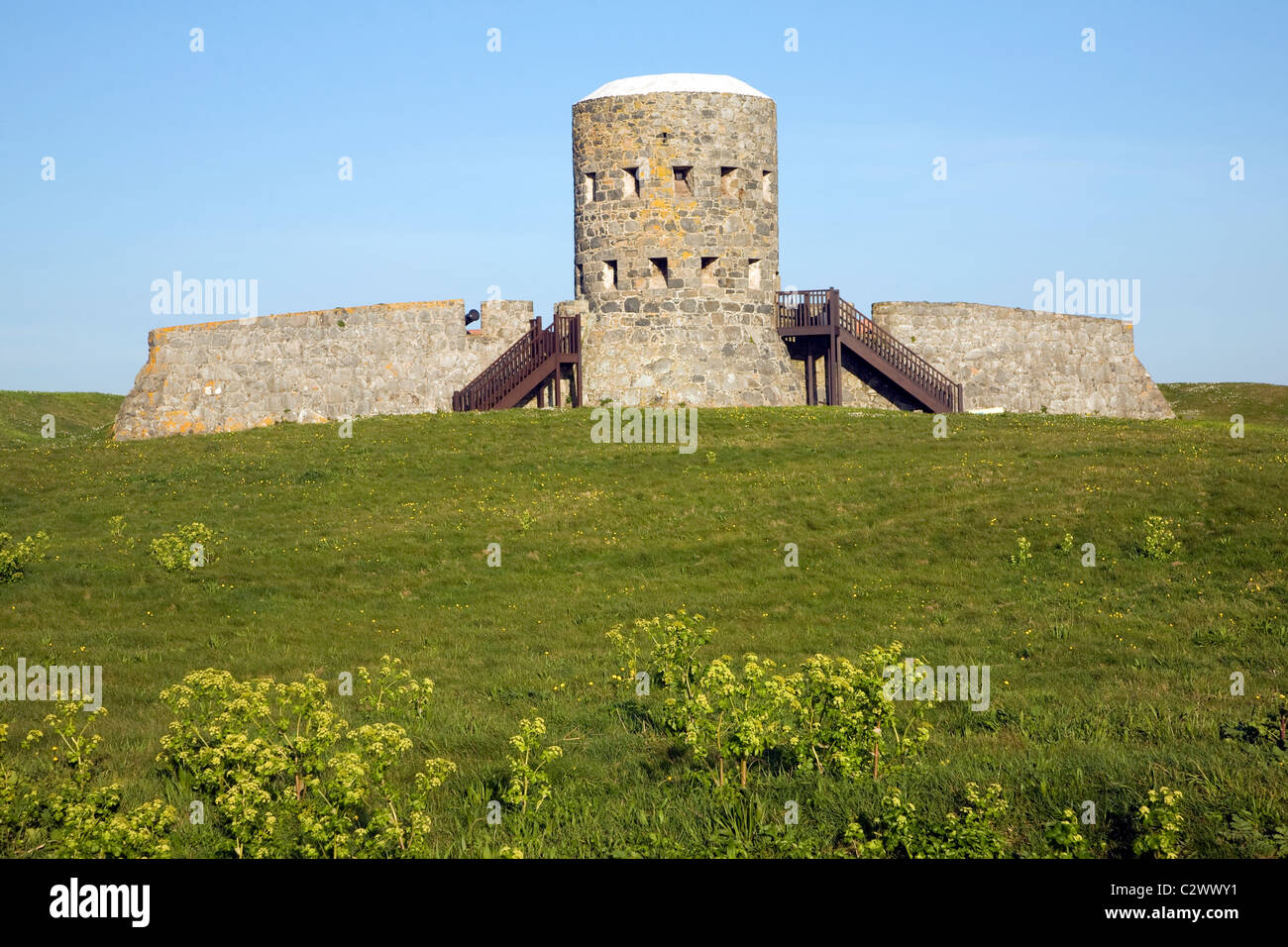 Pre Martello Turm Nummer 8 Ancresse Guernsey Kanalinseln Stockfoto