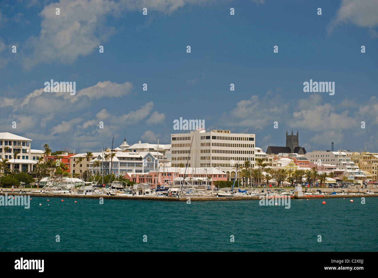 Skyline und Uferpromenade, Hamilton, Bermuda Stockfoto