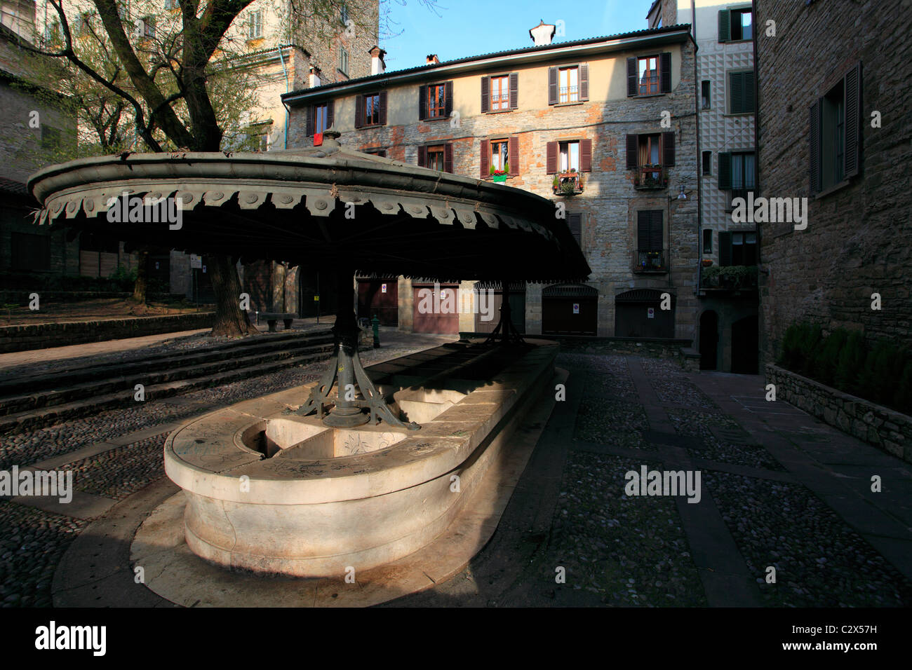 Italien, Lombardei, Altstadt von Bergamo, öffentliche Waschhaus Stockfoto