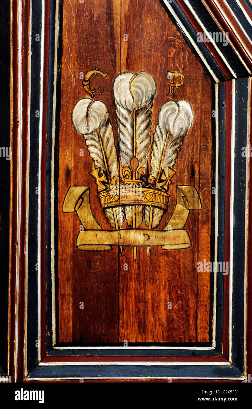 Falkland Palace, Monogramm des Prince Of Wales, später Charles 2., Schottland, schottische Schlösser UK Ich Dien drei Federn Stuart Stockfoto