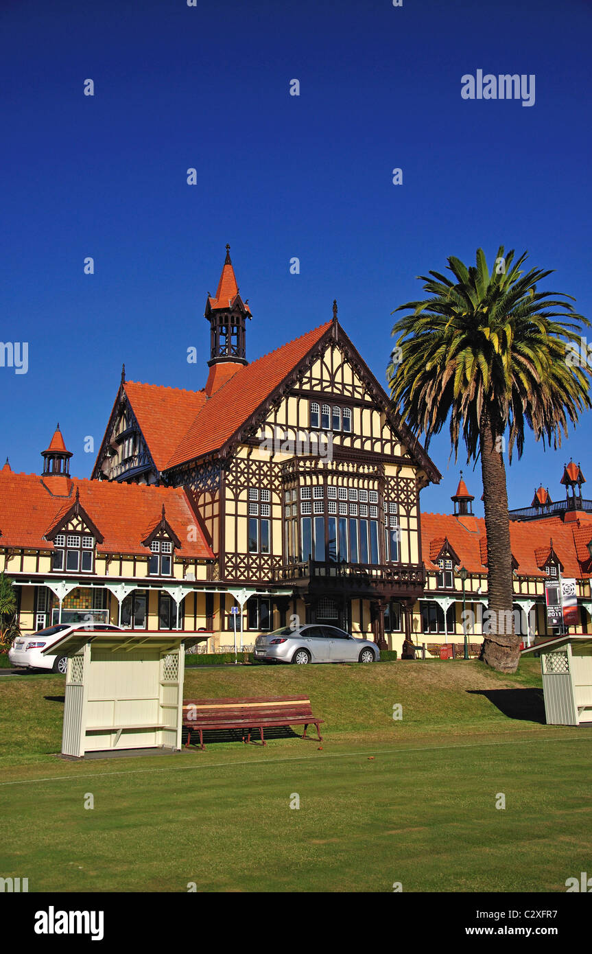 Rotorua Badehaus (Kunstmuseum & Geschichte), Government Gardens, Rotorua, Region Bay of Plenty, Nordinsel, Neuseeland Stockfoto