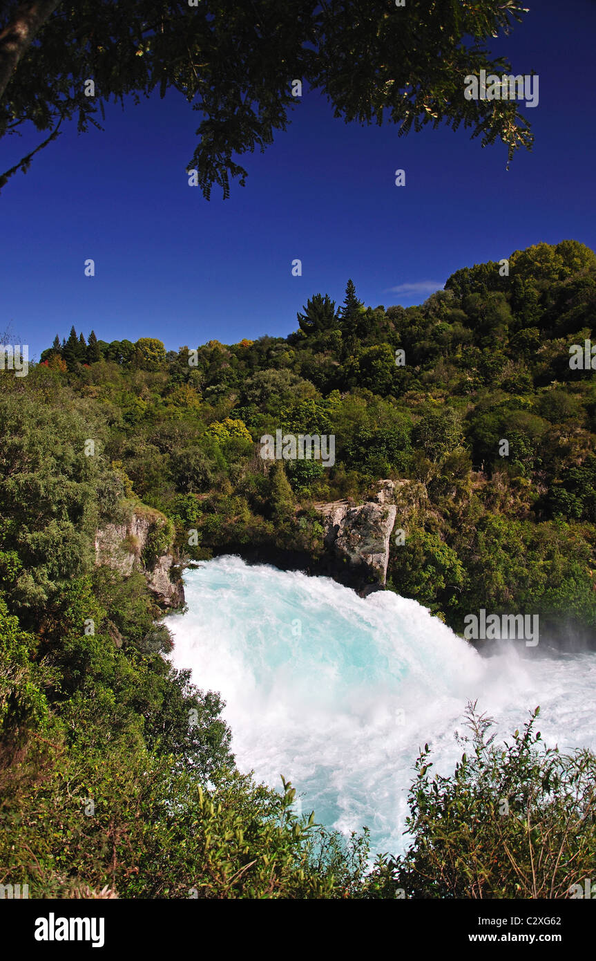 Huka Falls, in der Nähe von Taupo, Waikato Region, Nordinsel, Neuseeland Stockfoto