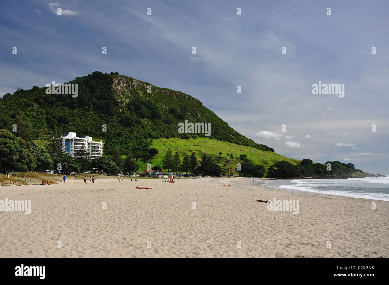 Strand und Promenade, Mount Maunganui, Bay of Plenty Region, Nordinsel, Neuseeland Stockfoto