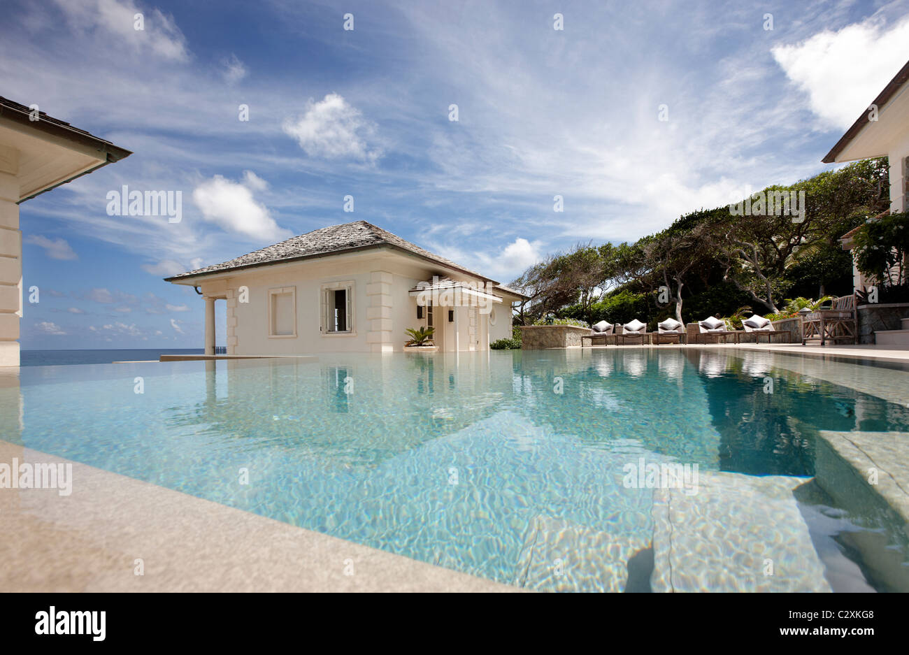 Sunrise Villa Mustique Swimmingpool Stockfoto
