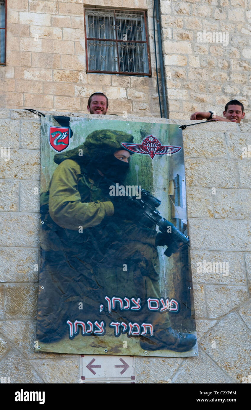 Israelische Soldaten an der Klagemauer in Jerusalem Stockfoto