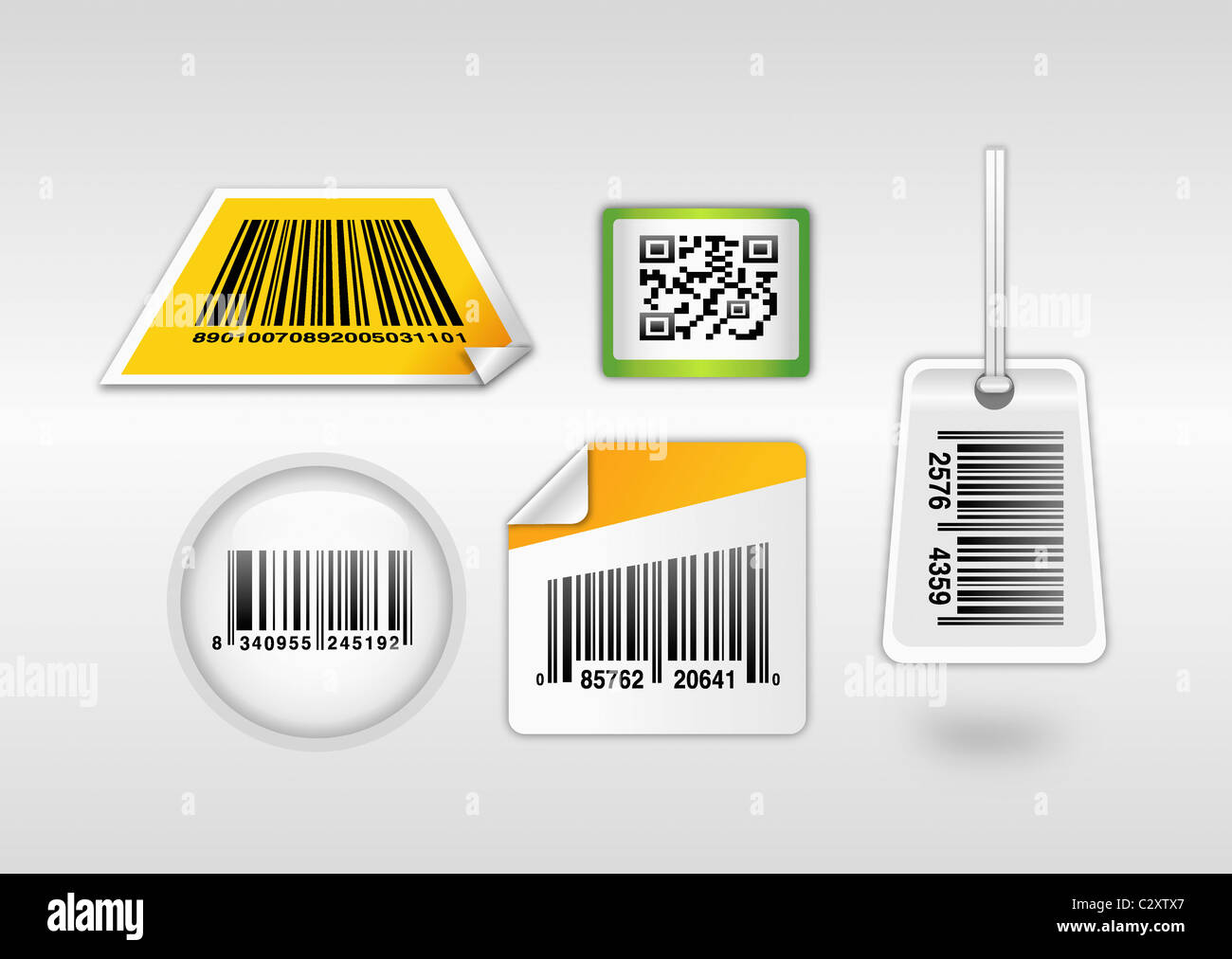 Barcodes und QR-code Stockfoto