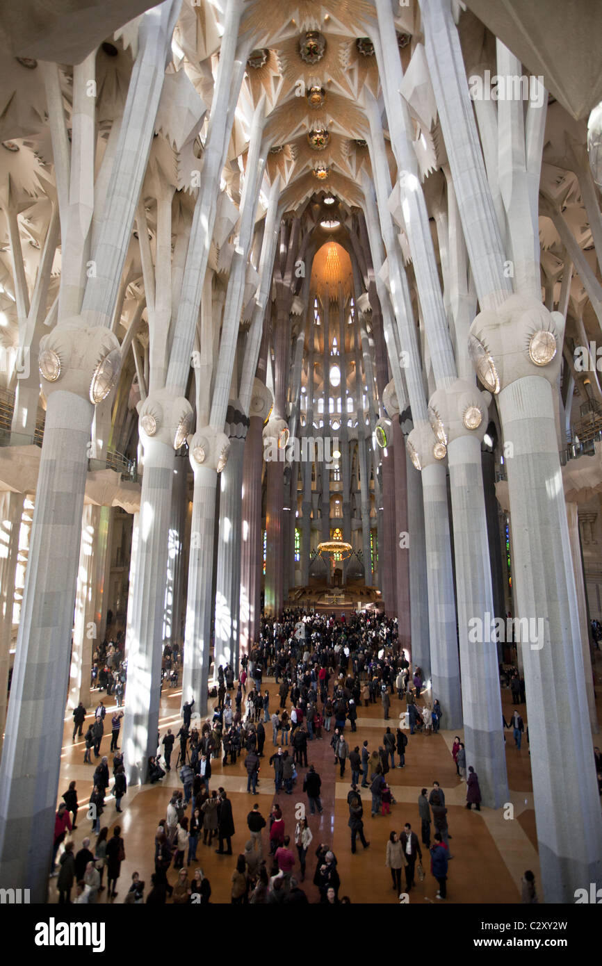 Sagrada Familia Interieur Stockfoto