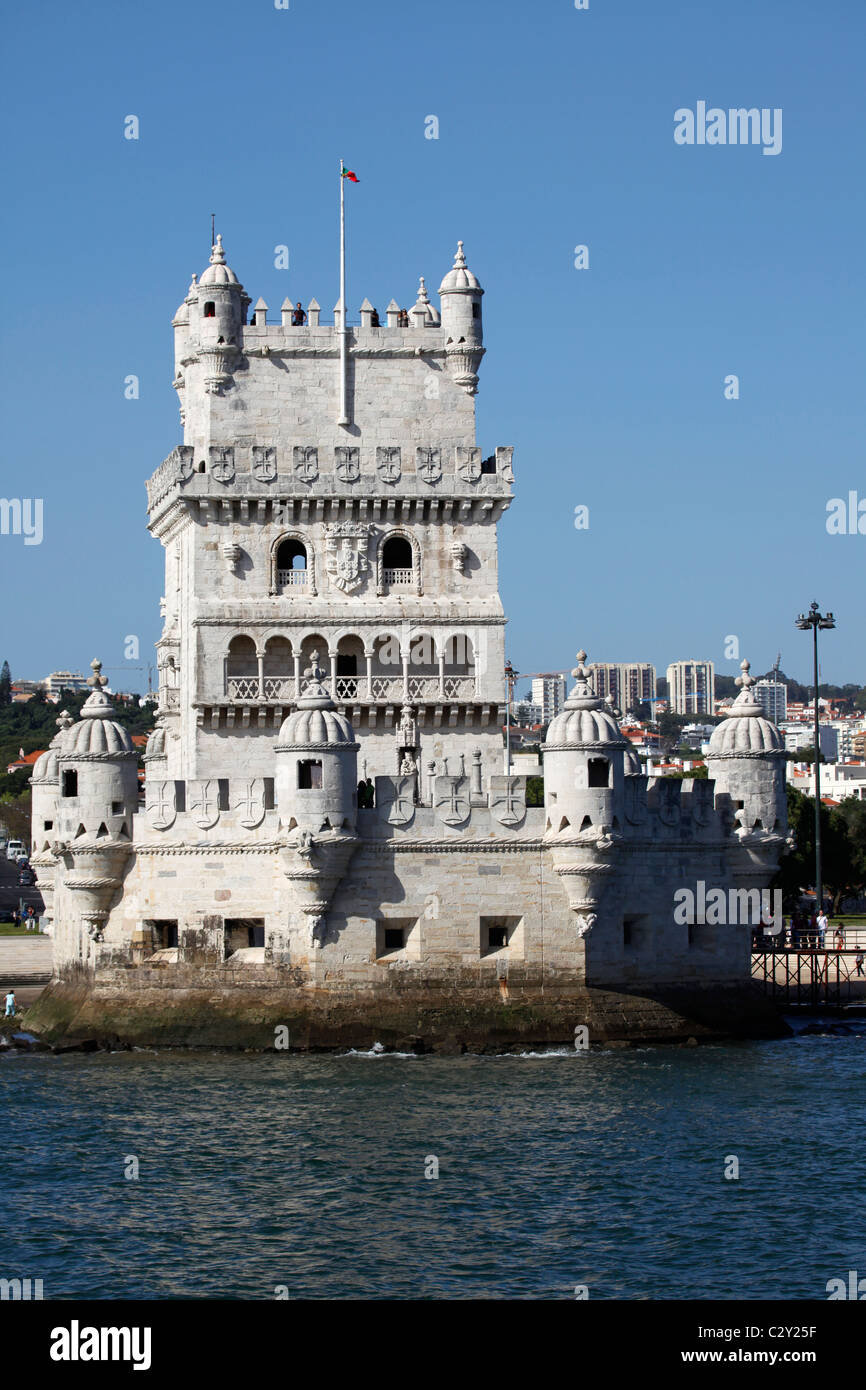 Der Turm von Belem im Stadtteil Belem von Lissabon, Portugal. Stockfoto