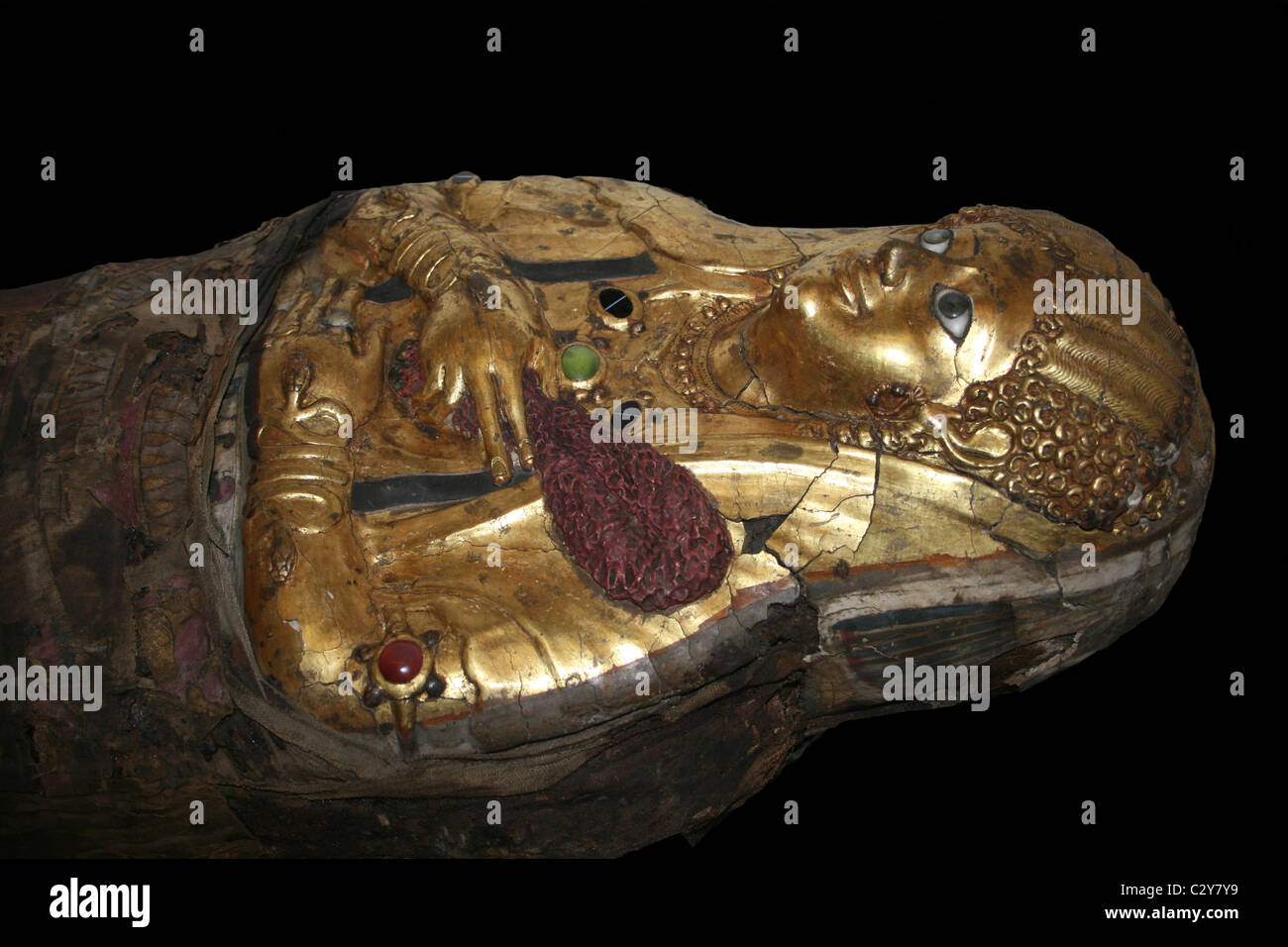 Kind-Mumie ausgegraben an Hawara, Ägypten Stockfoto
