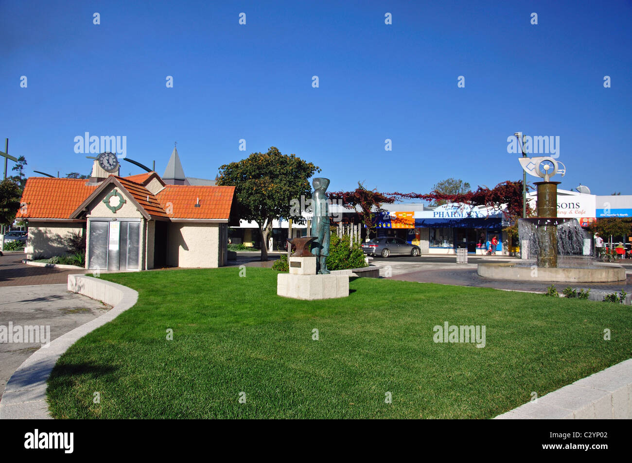 Dorfzentrum, Havelock North, Hastings, Hawke's Bay, North Island, Neuseeland Stockfoto