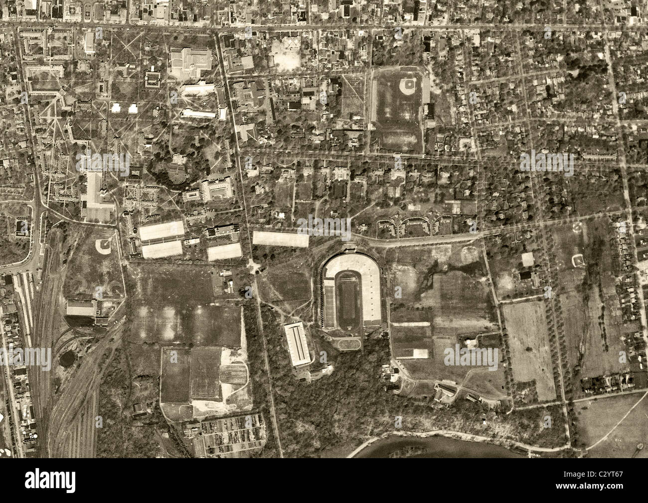 historische Luftaufnahme Princeton Universität Princeton New Jersey Stockfoto