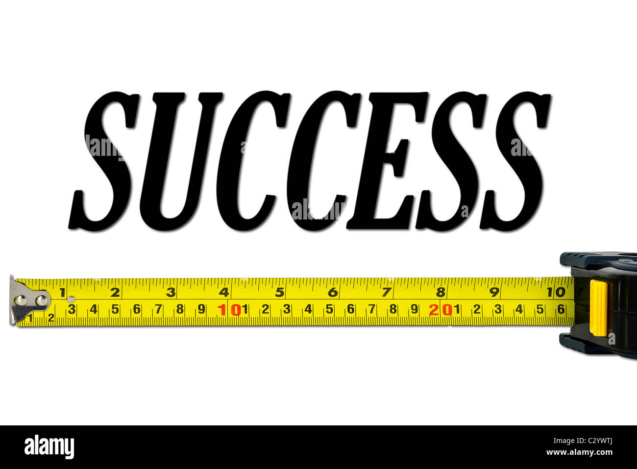 Maß für Erfolgskonzept, Isolated on White Stockfoto