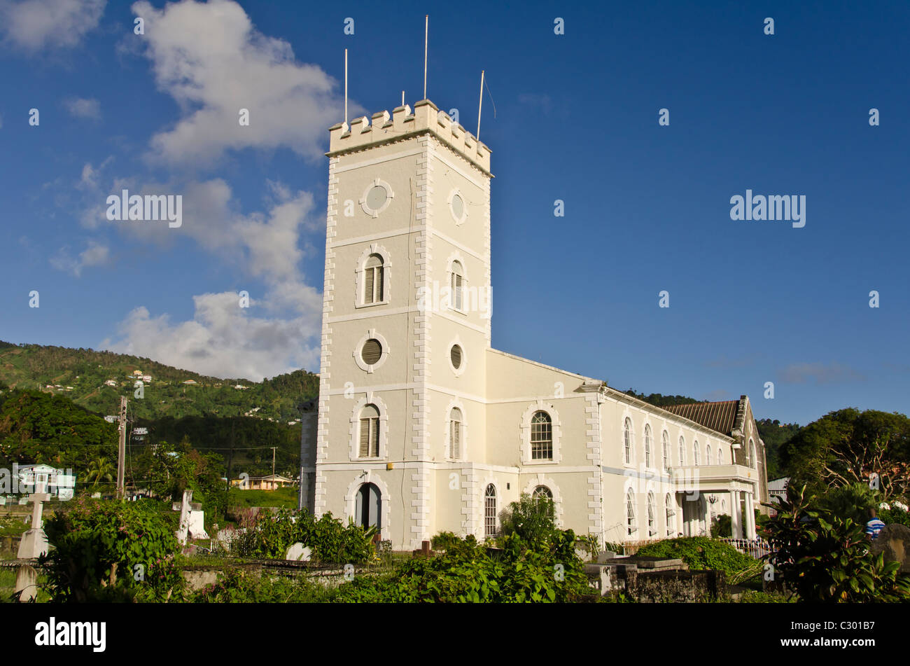 Anglikanische Kirche St. Vincent Kingstown St. Georges Wahrzeichen Attraktion Stockfoto