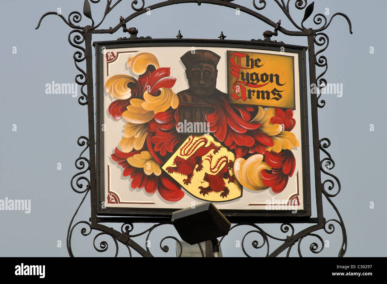 Die Lygon Arms Hotel Zeichen, Broadway, Worcestershire, England, UK Stockfoto