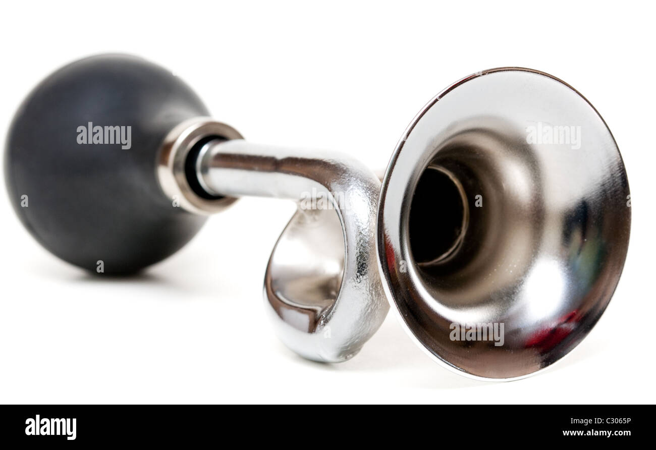 Silber Horn isoliert auf weißem Hintergrund Stockfoto