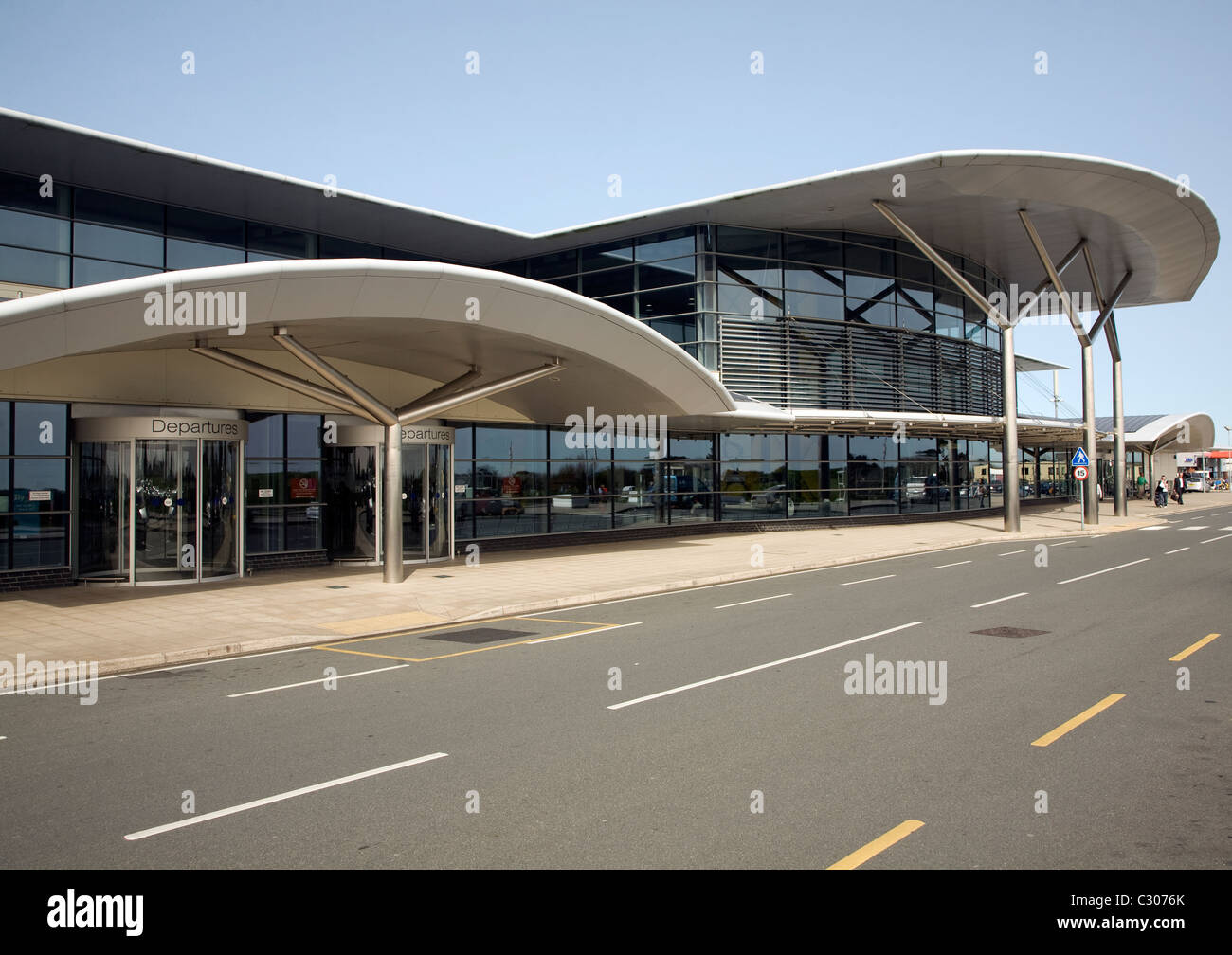 Flughafengebäude Guernsey Kanalinseln Stockfoto