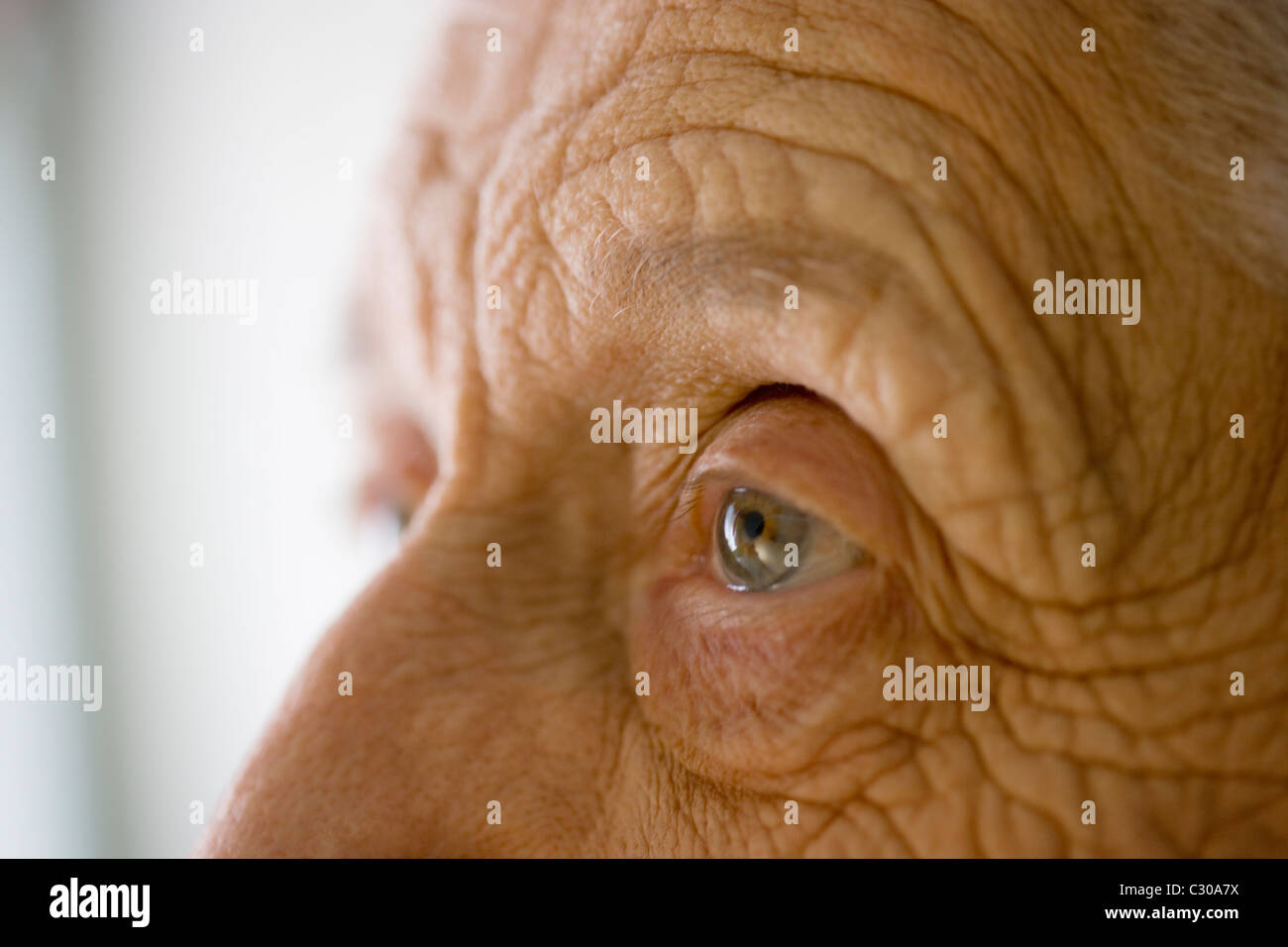Close-up Portrait einer älteren Frau Stockfoto