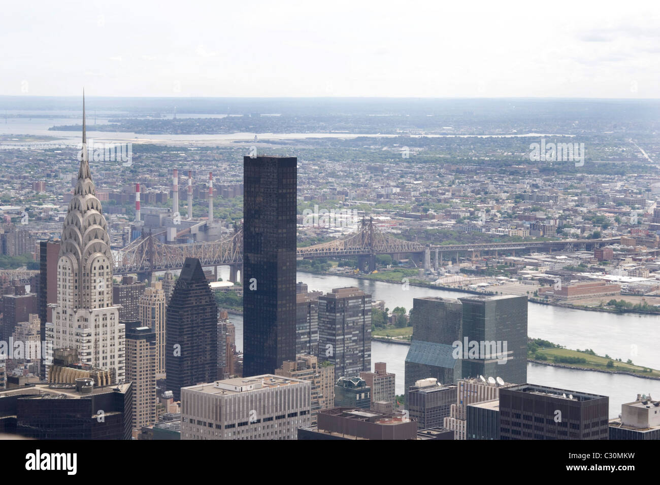 Blick von oben auf das Empire State Building Stockfoto