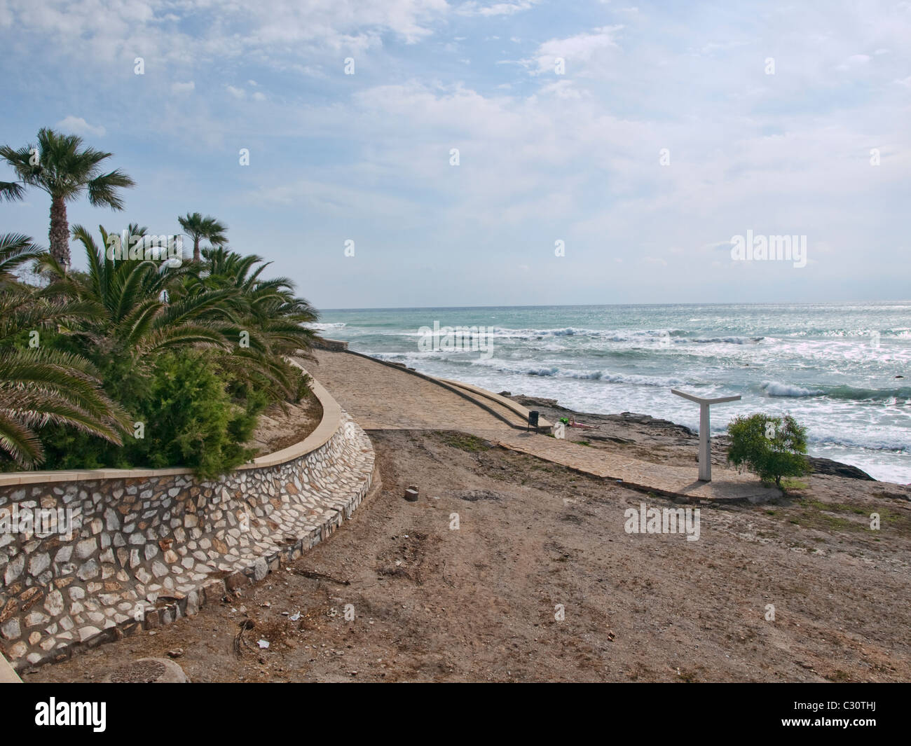 Strand am Pueblo Indalo (Mojácar) Stockfoto