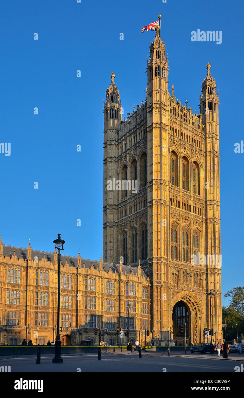 Victoria Tower - Haus des Parlaments, London, UK Stockfoto