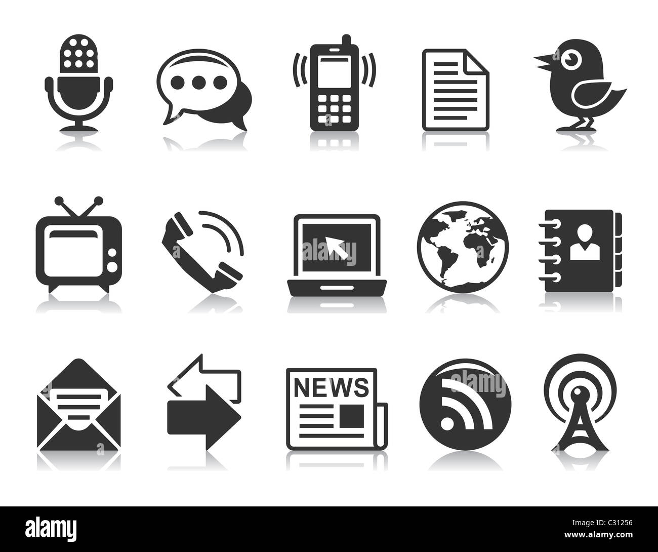 Kommunikation-Symbole Stockfoto
