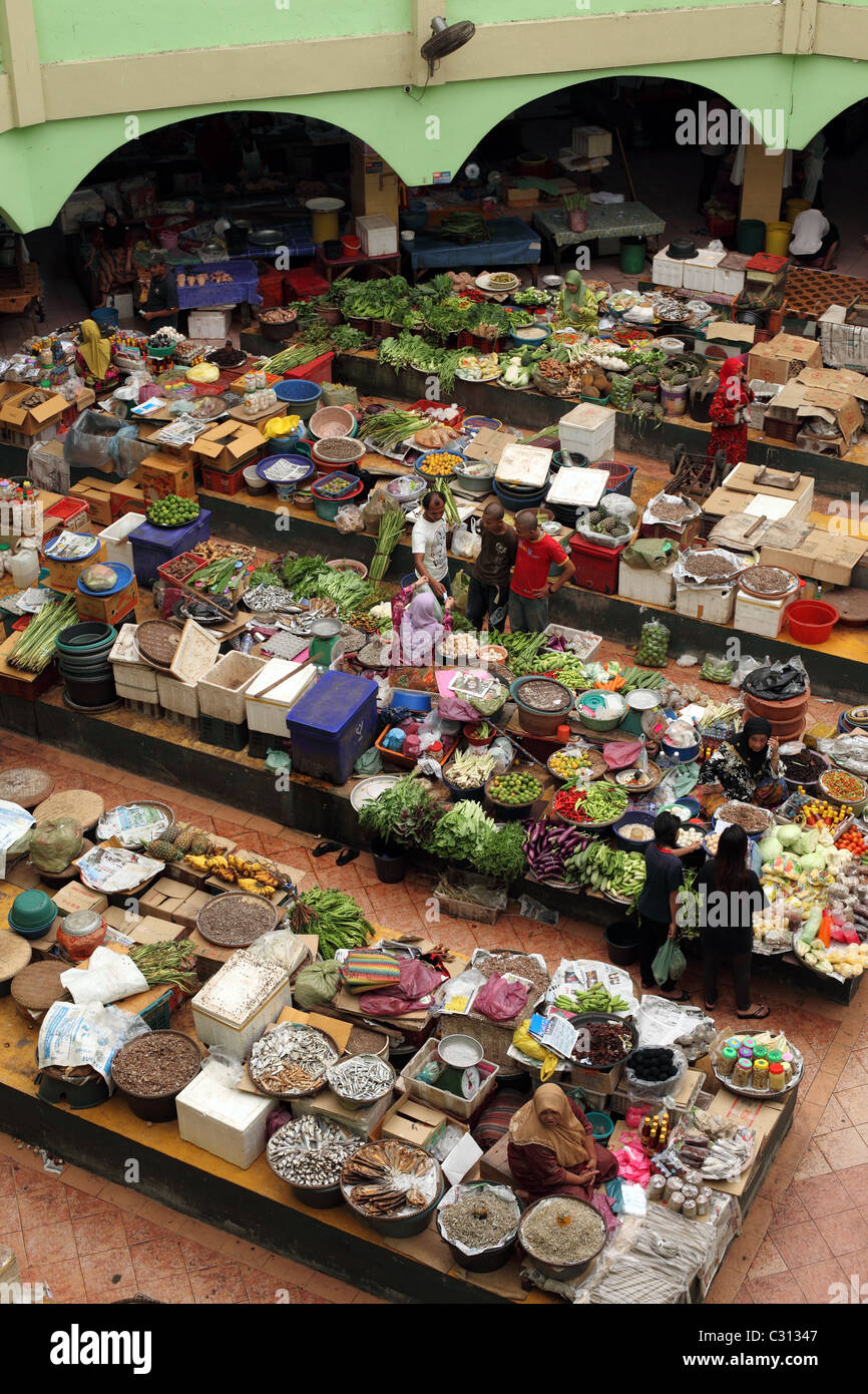 Zentralmarkt in Kota Bharu. Kelantan, Malaysia, Südostasien, Asien Stockfoto