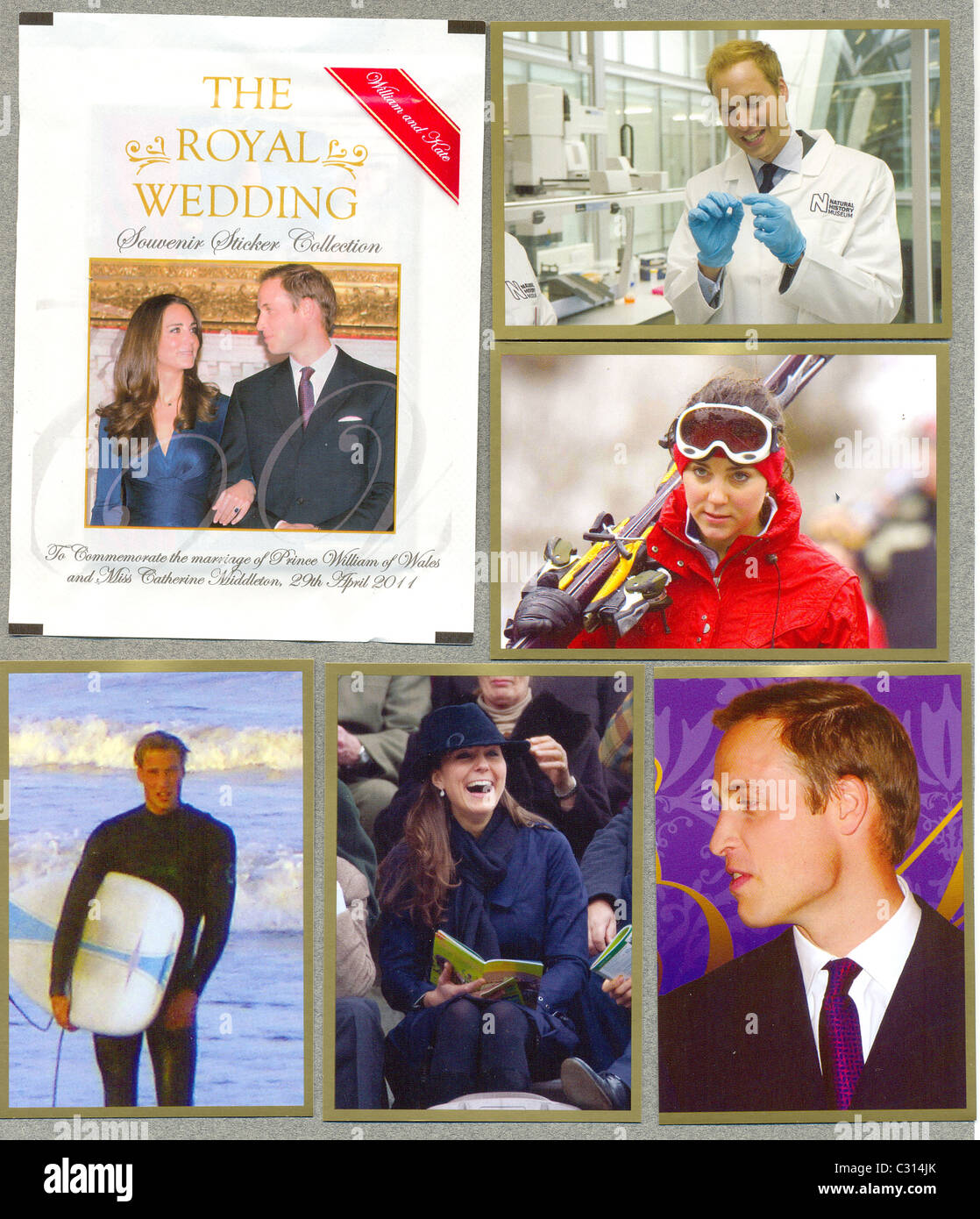 Souvenir-Stickerkollektion, die königliche Hochzeit zu feiern Stockfoto