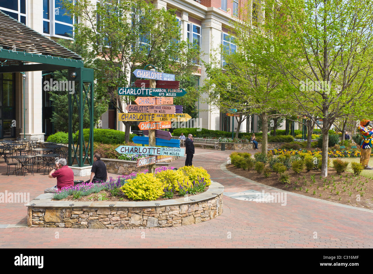 Das Grün in der Innenstadt von Charlotte, North Carolina Stockfoto