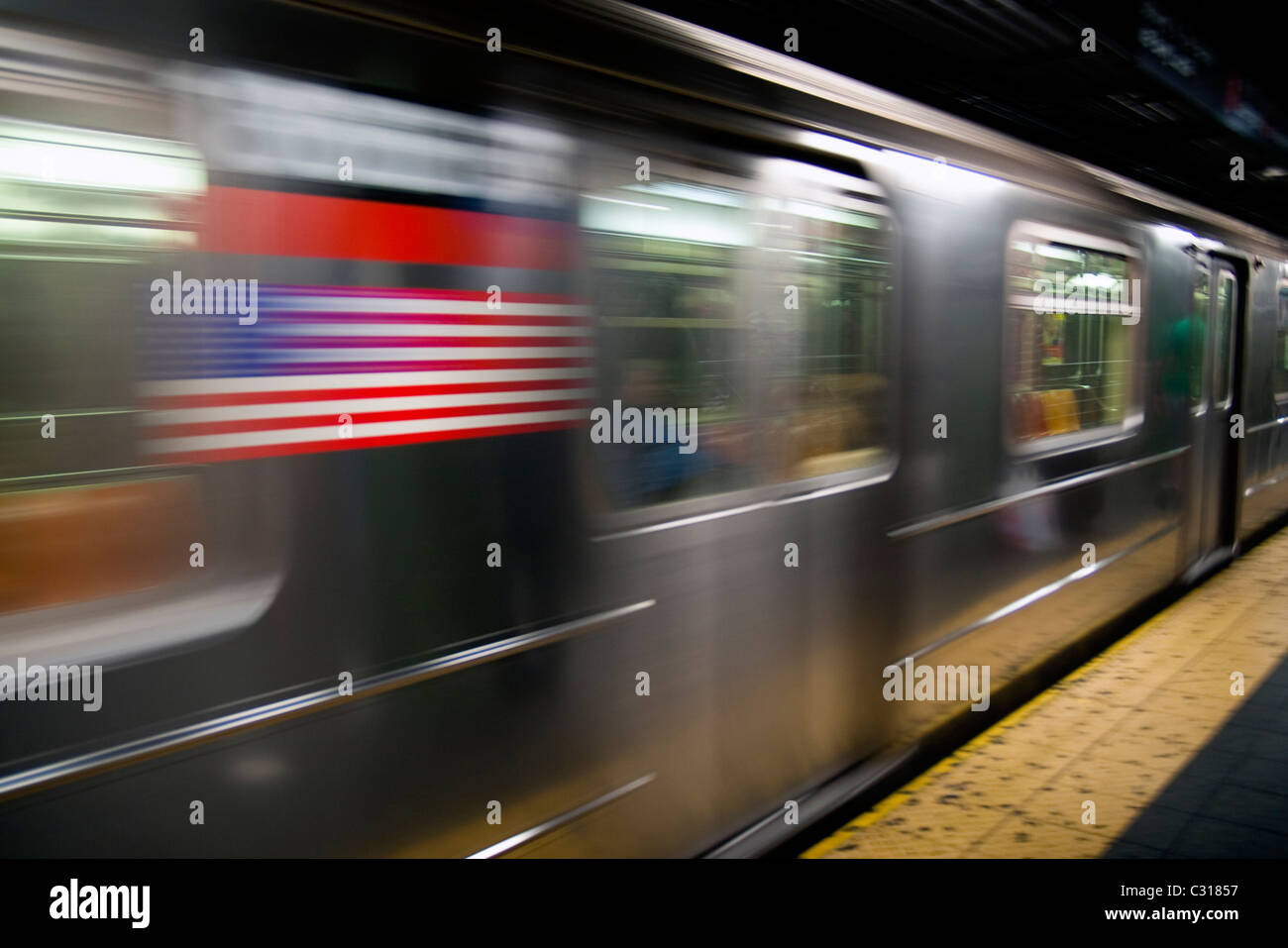 New Yorker U-Bahn. Stockfoto
