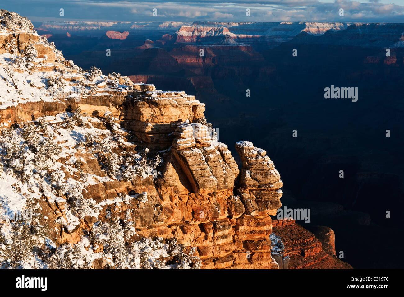 Sonnenaufgang vom Mather Point, Grand Canyon National Park, Arizona, USA Stockfoto