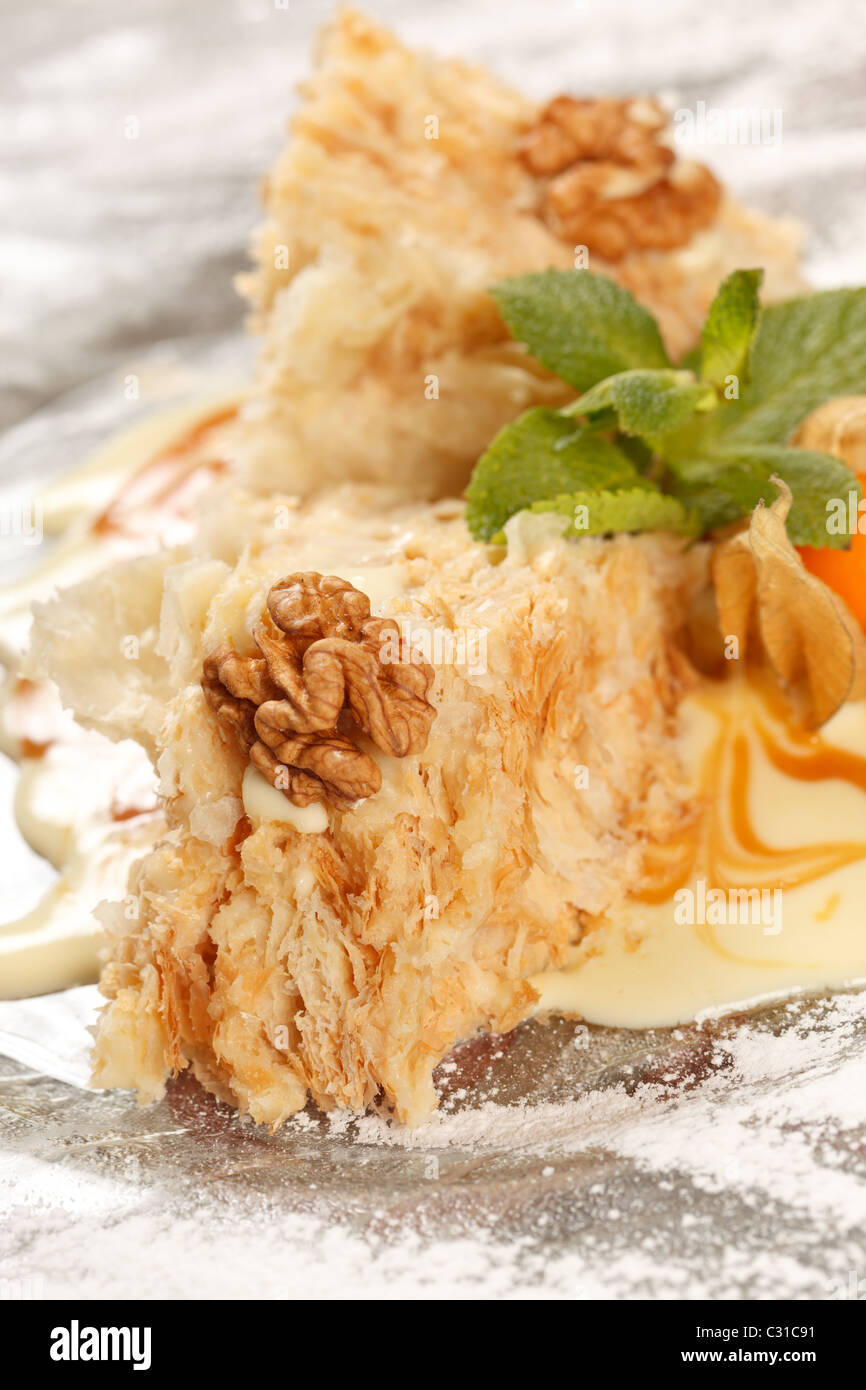 leckere Kuchen mit Karamell Stockfoto