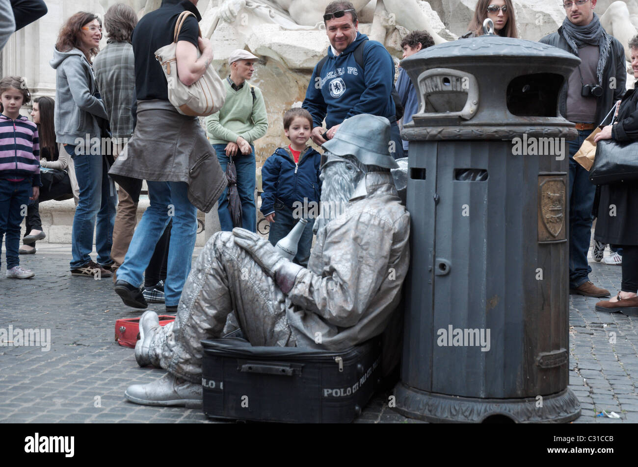 Straßenkünstler auf der Piazza Navona, Rom, Italien. Stockfoto